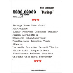 Mots à découper - Mariage